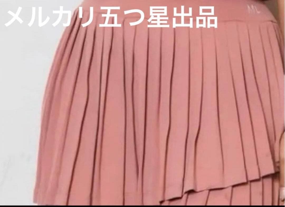 AdmiralコラボmuピンクLプリーツスカートテニスウェアスコートレディース