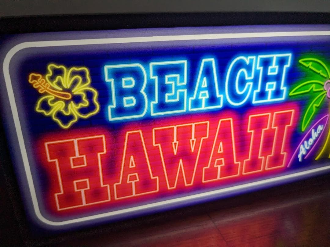 アロハ ハワイ サマービーチ Hawaiian 看板 置物 雑貨 ライトBOX
