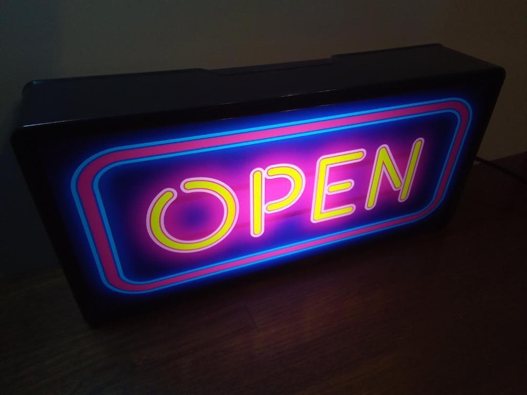 アメリカン雑貨 オープン 開店 営業中 看板 置物 雑貨 LEDライトBOX