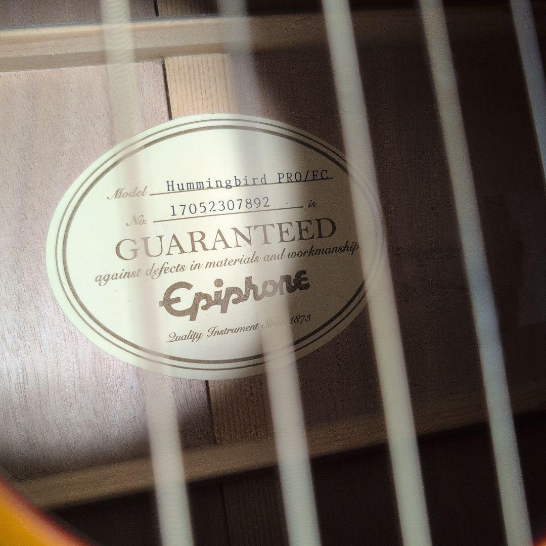 Epiphone Hummingbird PRO　トップ単板　エレアコ　弾易い