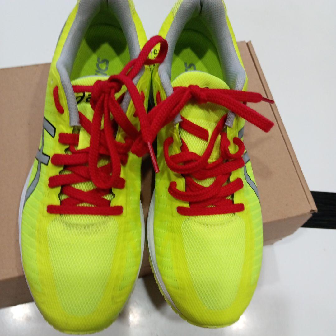 asics 蛍光イエロー スパイクシューズ25.5サイズ