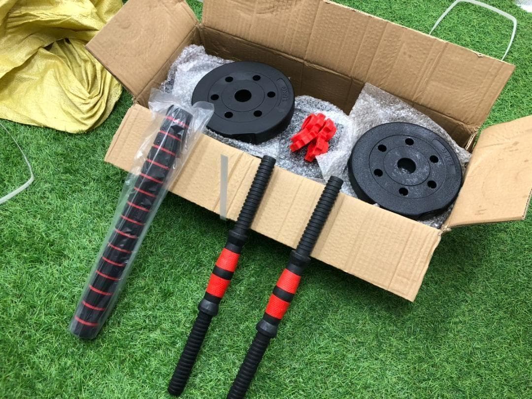 ダンベルセット 20kg×2個セット バーベルも可能 計40kg 可変式 K8