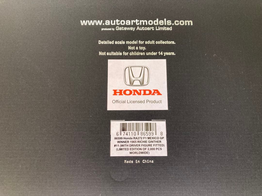ミニカー AUTOart HONDA RA272 F-1