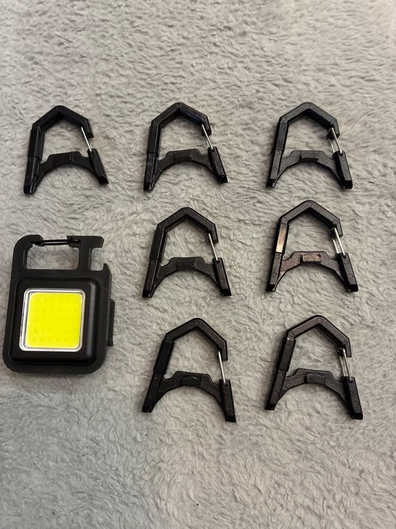 小型LEDランタン（soomloom他）10個＋カラビナ化フック、アンバーカバー