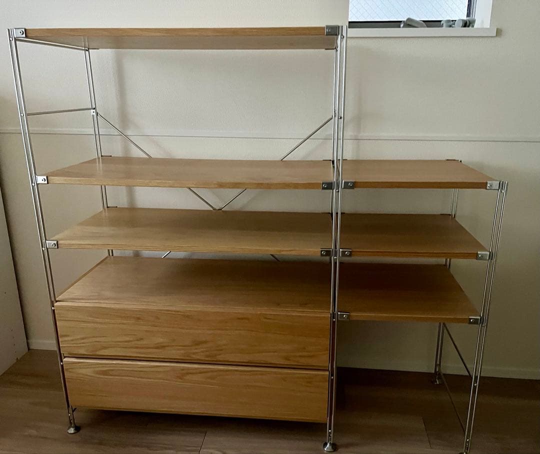 無印良品 ステンレスユニットシェルフ　オーク材