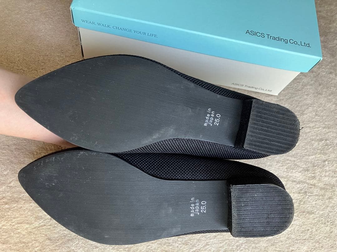 アシックス商事　リボンバレエもゆるっとリラックス「やわふわ美パンプス」25cm