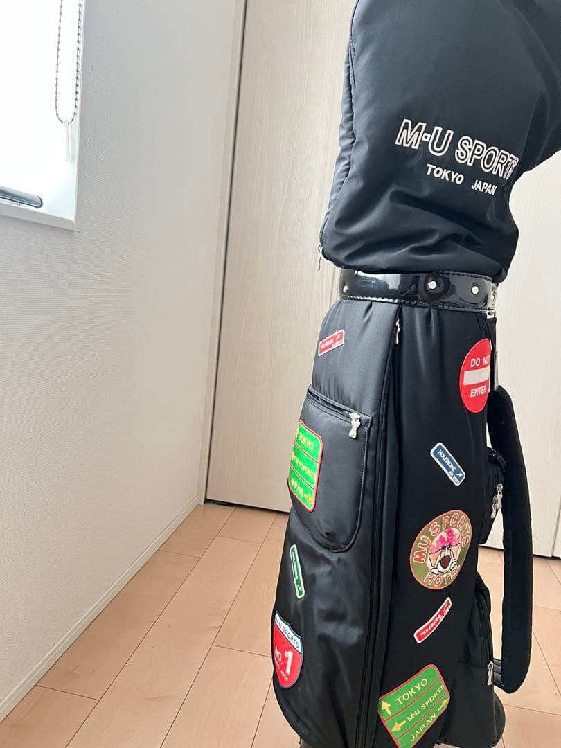 M-U SPORTS ゴルフバッグ 黒 ステッカー付き