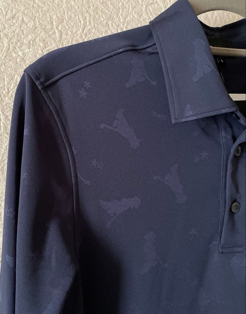 ＊PING メンズ　長袖ポロシャツ＊ネイビー＊Lsize＊新品タグ付✨ゴルフ