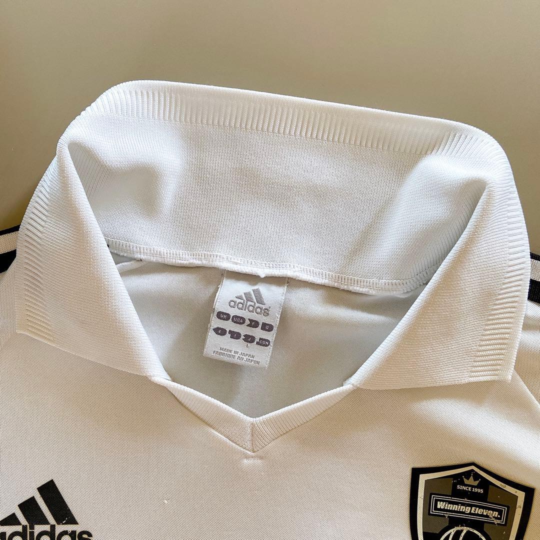 00's adidas \"Winning Eleven\" 長袖シャツ 白 日本製