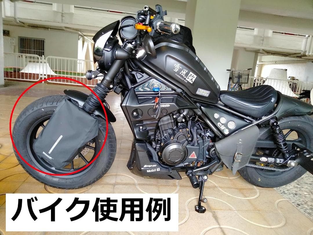 新品！自転車フォークバッグ ラック不要 ワンタッチ 完全防水 取付具付 6L片側