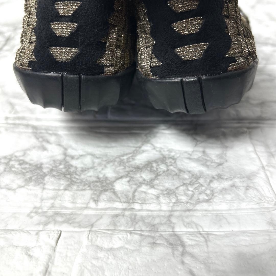 【未使用品】bernie Mev バレエフラットパンプス バケット織 ブロンズ