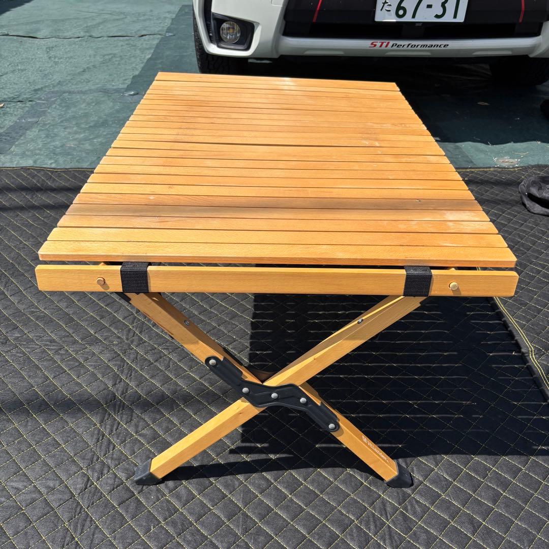 ハイランダー木製テーブルロールトップテーブルファミリーキャンプアウトドア