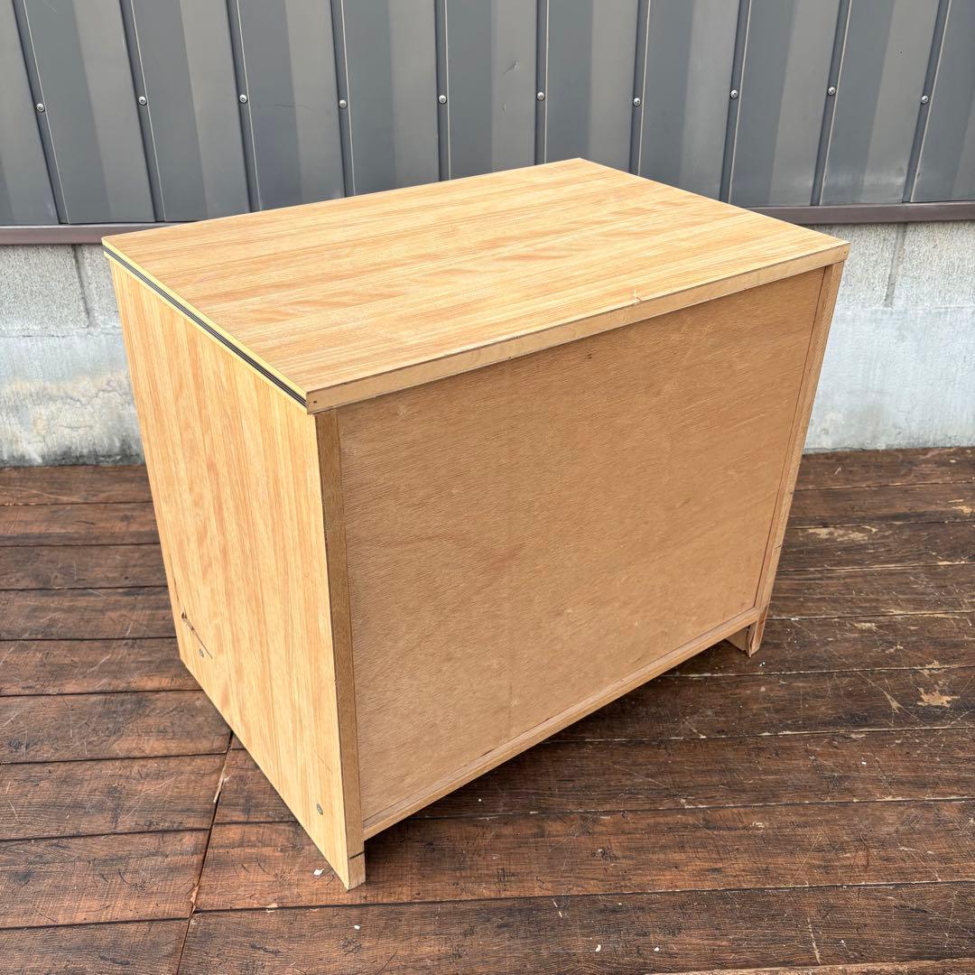 昭和レトロ レトロポップ 木製チェスト 丸金具 3段 古家具 古道具 ビンテージ