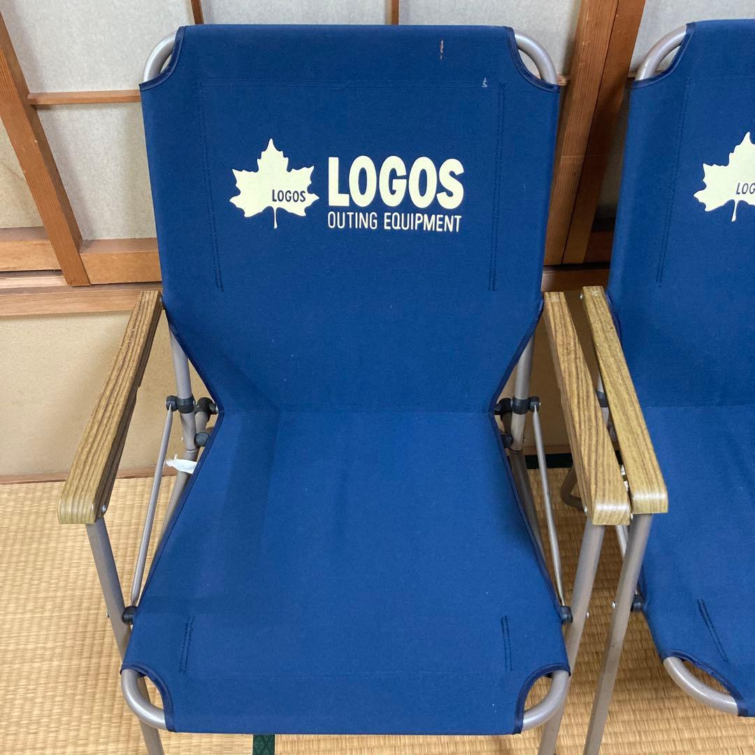 LOGOS ネイビー 折りたたみチェア 4脚セット グッディチェア　アウトドア