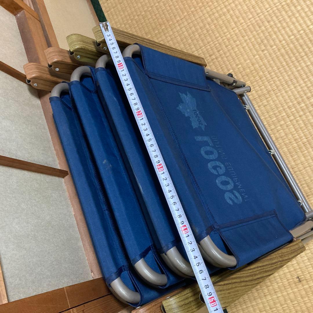 LOGOS ネイビー 折りたたみチェア 4脚セット グッディチェア　アウトドア