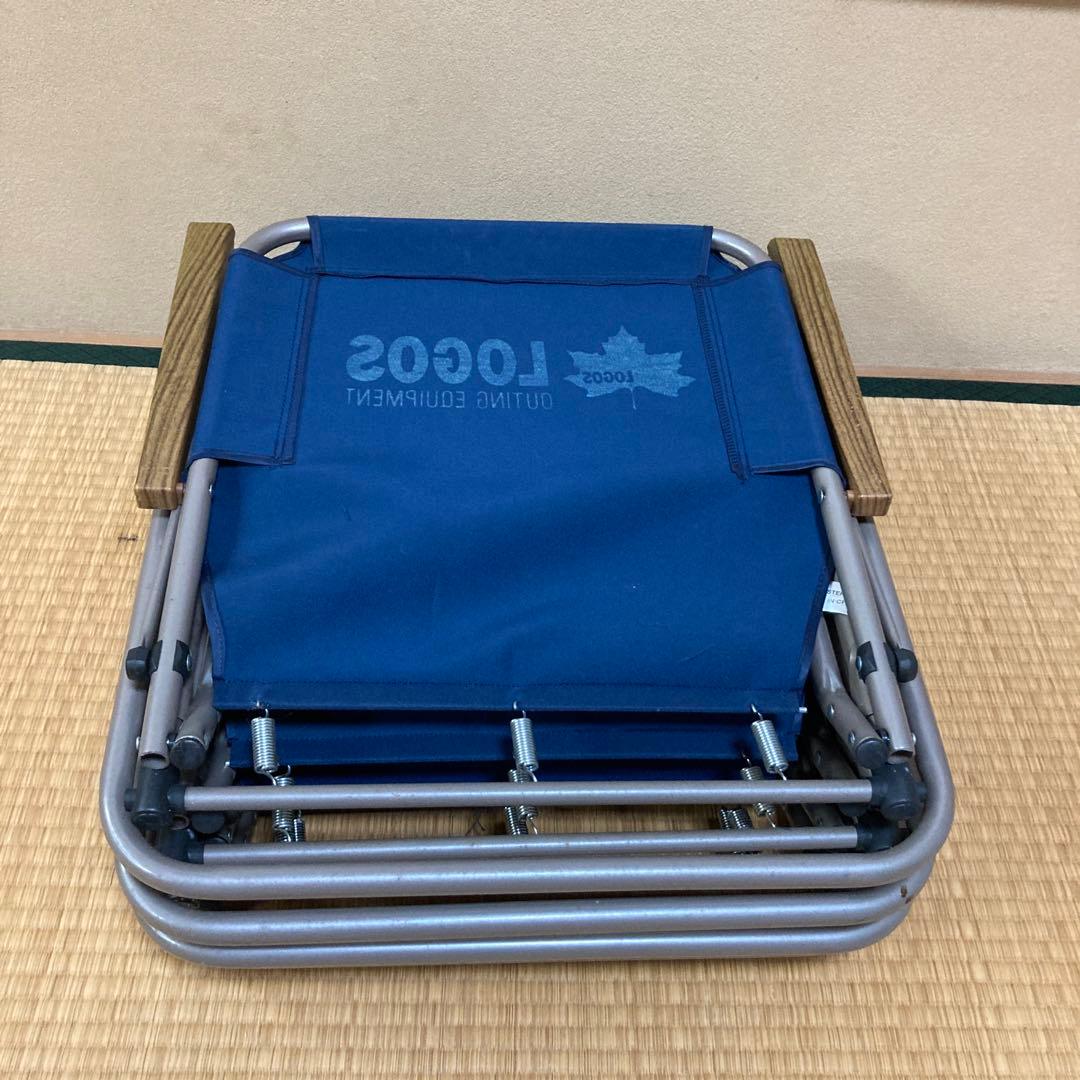 LOGOS ネイビー 折りたたみチェア 4脚セット グッディチェア　アウトドア