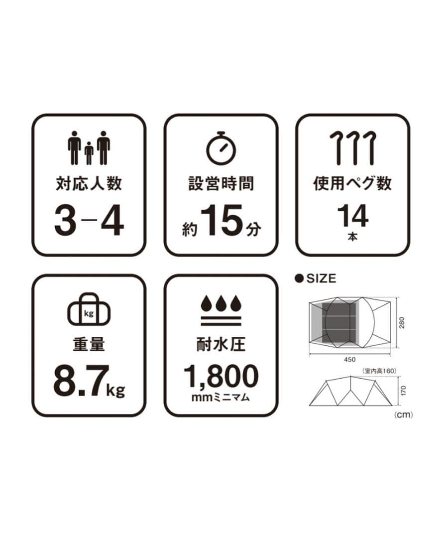  peak ランドネストドームM MECH CAMPグランドシート付
