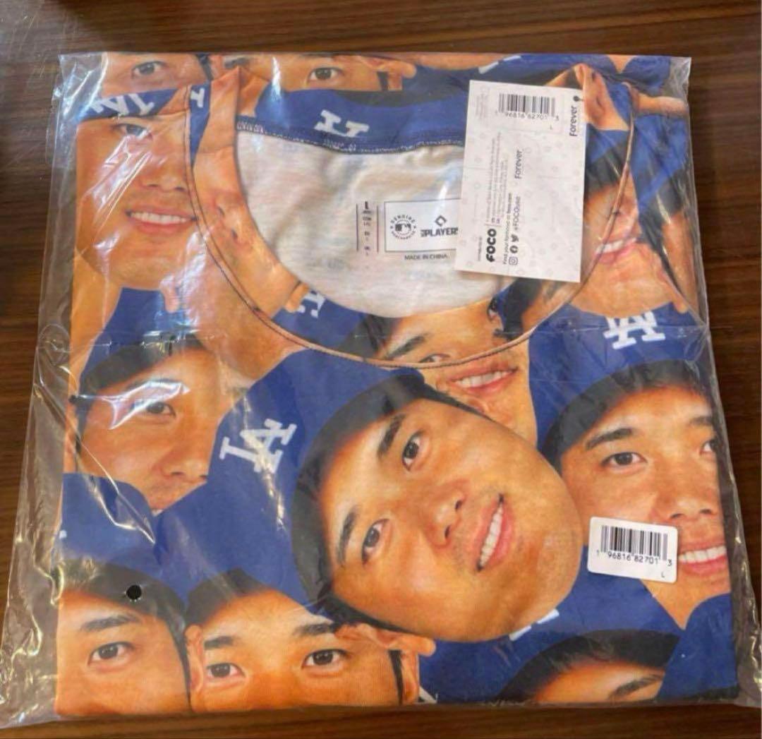 新品　SHOHEI OHTANI 顔だらけ　Tシャツ 大谷翔平 ドジャース　L