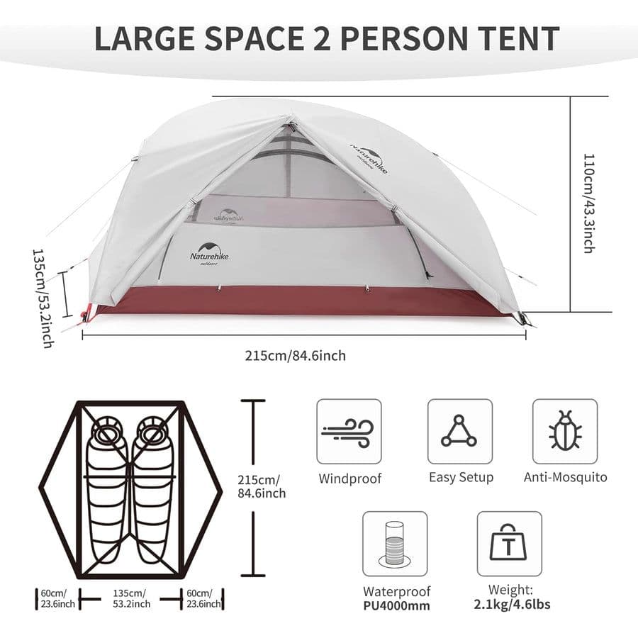 Naturehike Star2 2人用 自立型4シーズンテント
