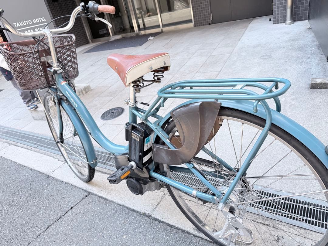 大阪府　ヤマハ　電動アシスト自転車 ブルー 前カゴ付き