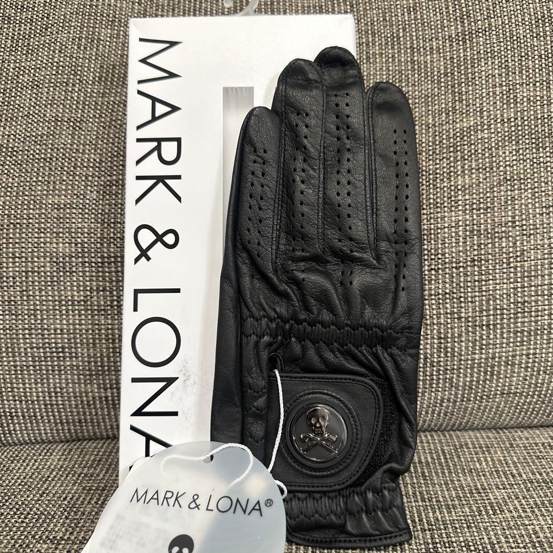 マーカー付　マークアンドロナ　ゴルフ　グローブ　手袋　MARK&LONA 白　黒