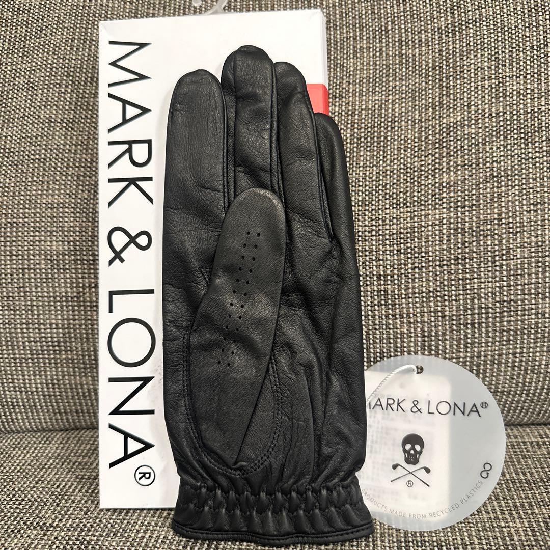 マーカー付　マークアンドロナ　ゴルフ　グローブ　手袋　MARK&LONA 白　黒