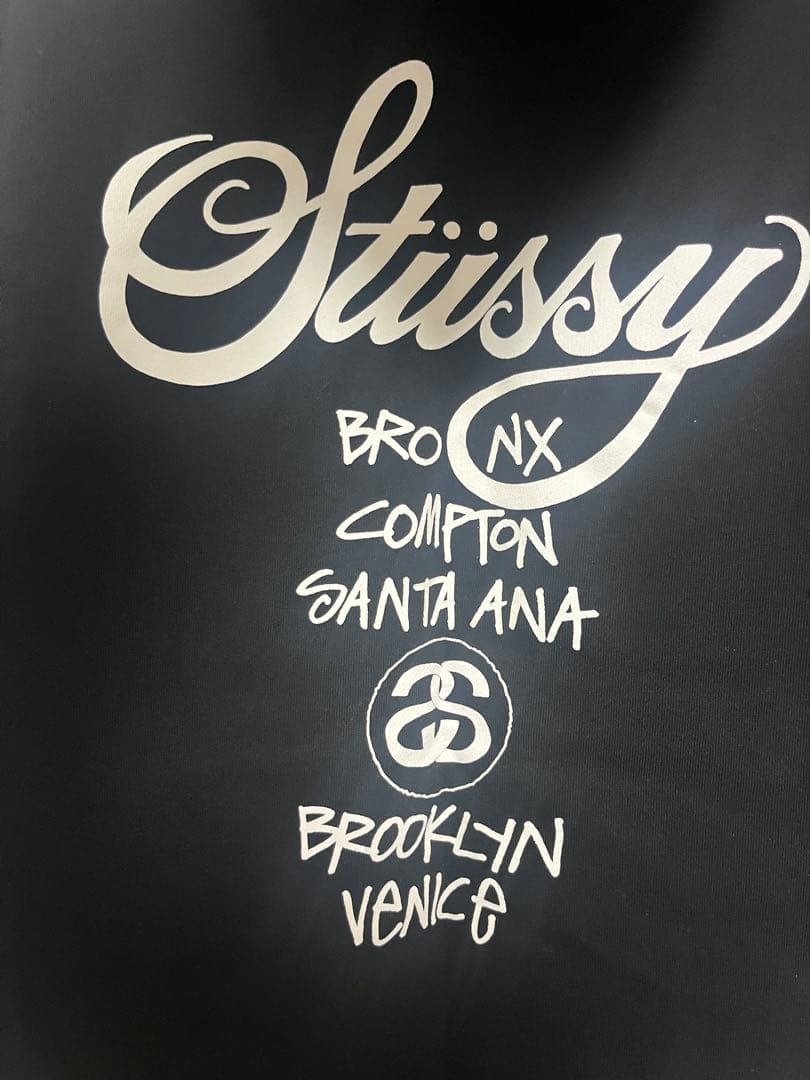 『わたあめ』Stüssy ブラック パーカーMサイズ