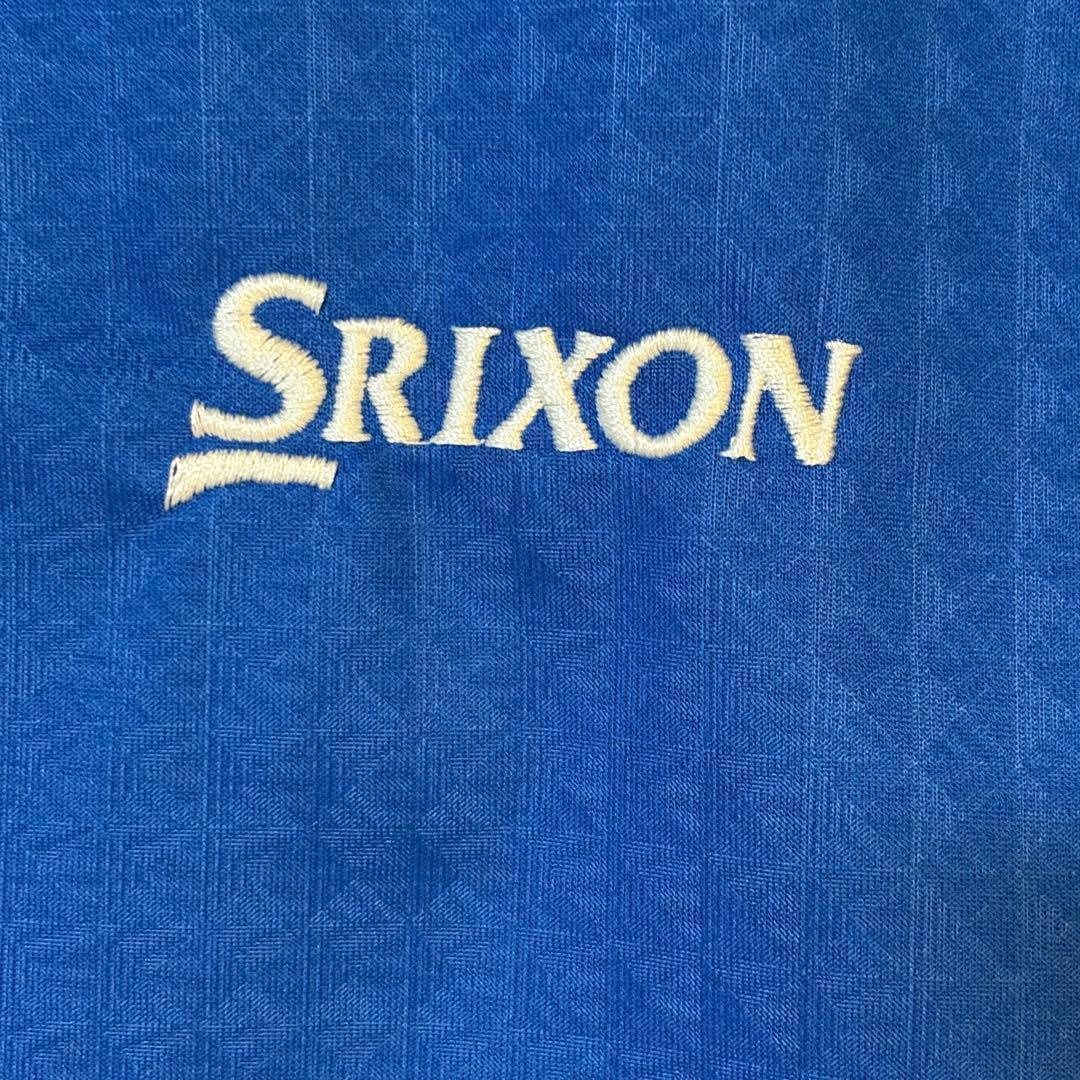 SRIXON スリクソン ロゴ 刺繍 ゴルフ ポロシャツ ブルー イエロー M