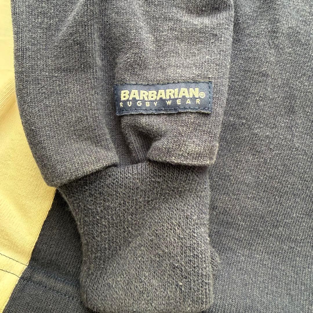 Barbarian スコットランド ラガーシャツ XXL ネイビー　刺繍　古着