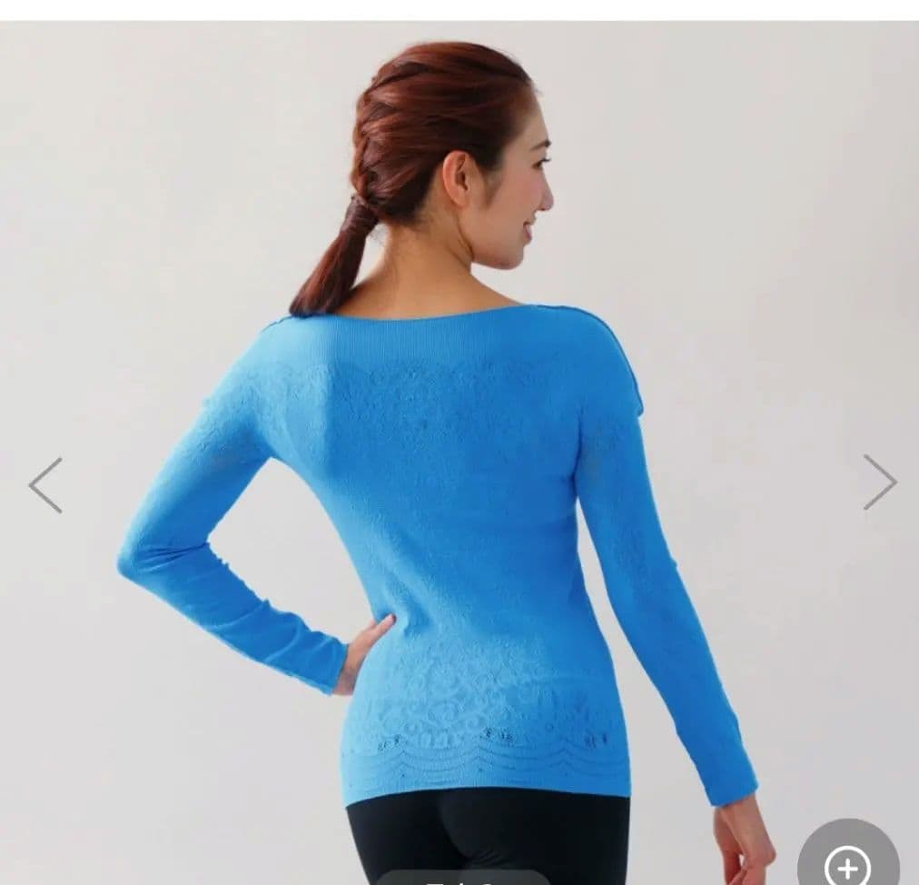 チャコットトップス ノーソーイングニット　スカイブルー新品
