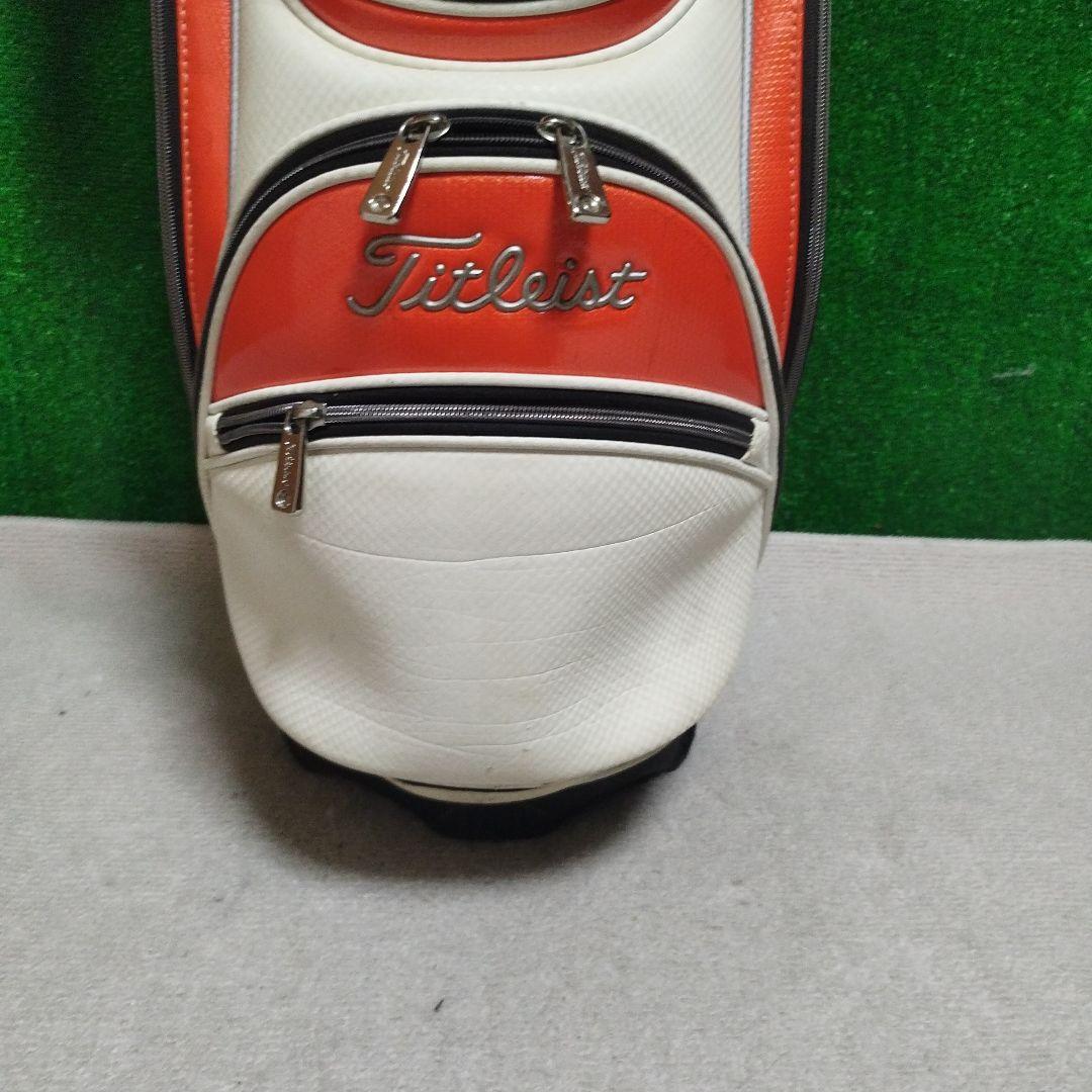 Titleist ゴルフキャディバッグ ホワイトオレンジ