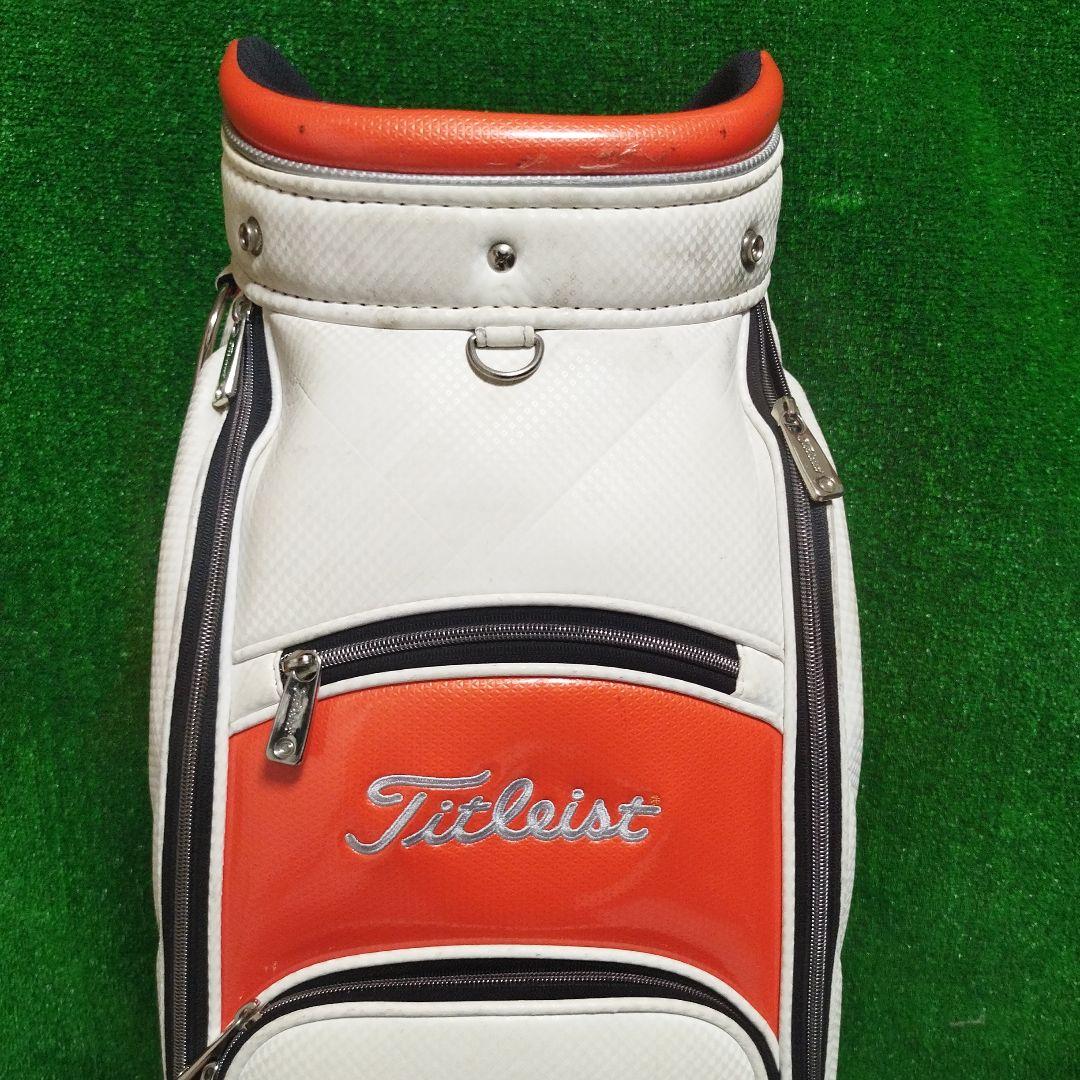 Titleist ゴルフキャディバッグ ホワイトオレンジ