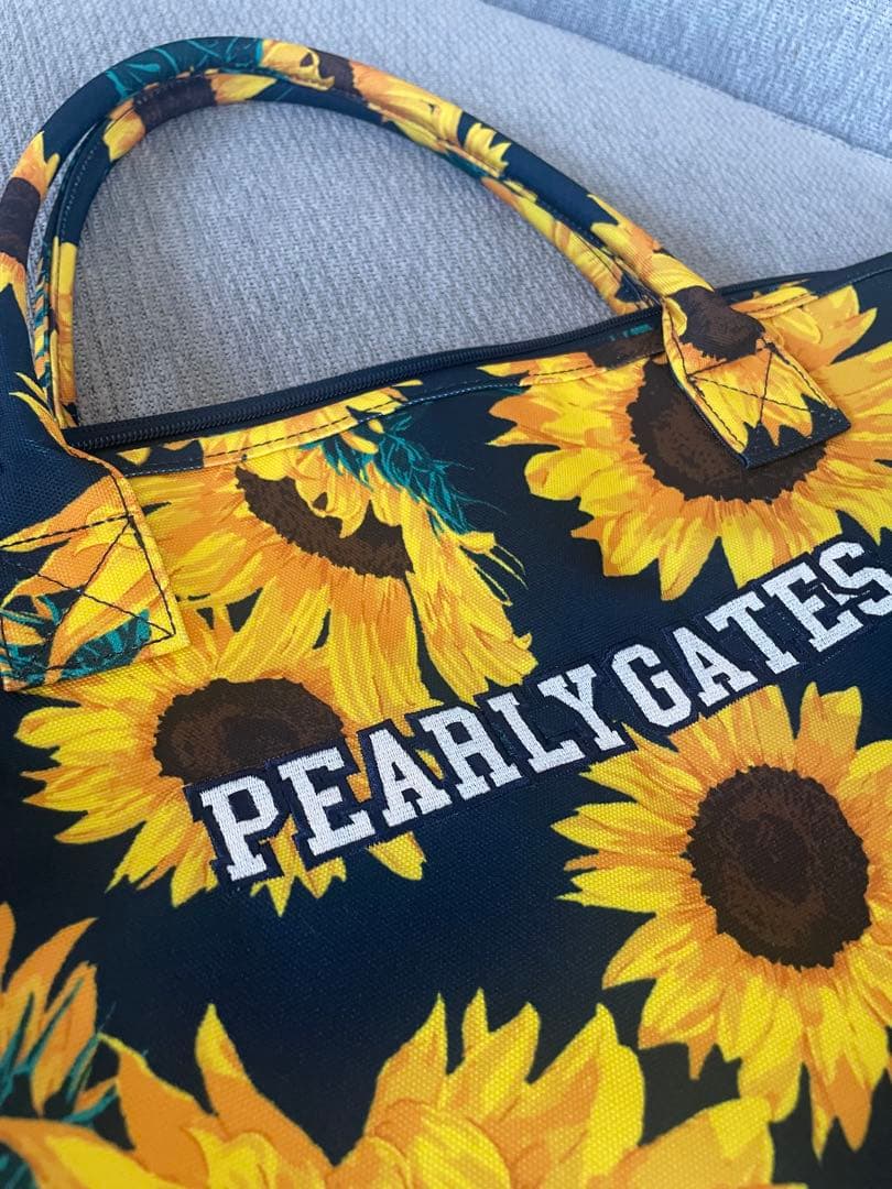 極美品【パーリーゲイツPEARLY GATES】ひまわり ロッカーバッグnavy