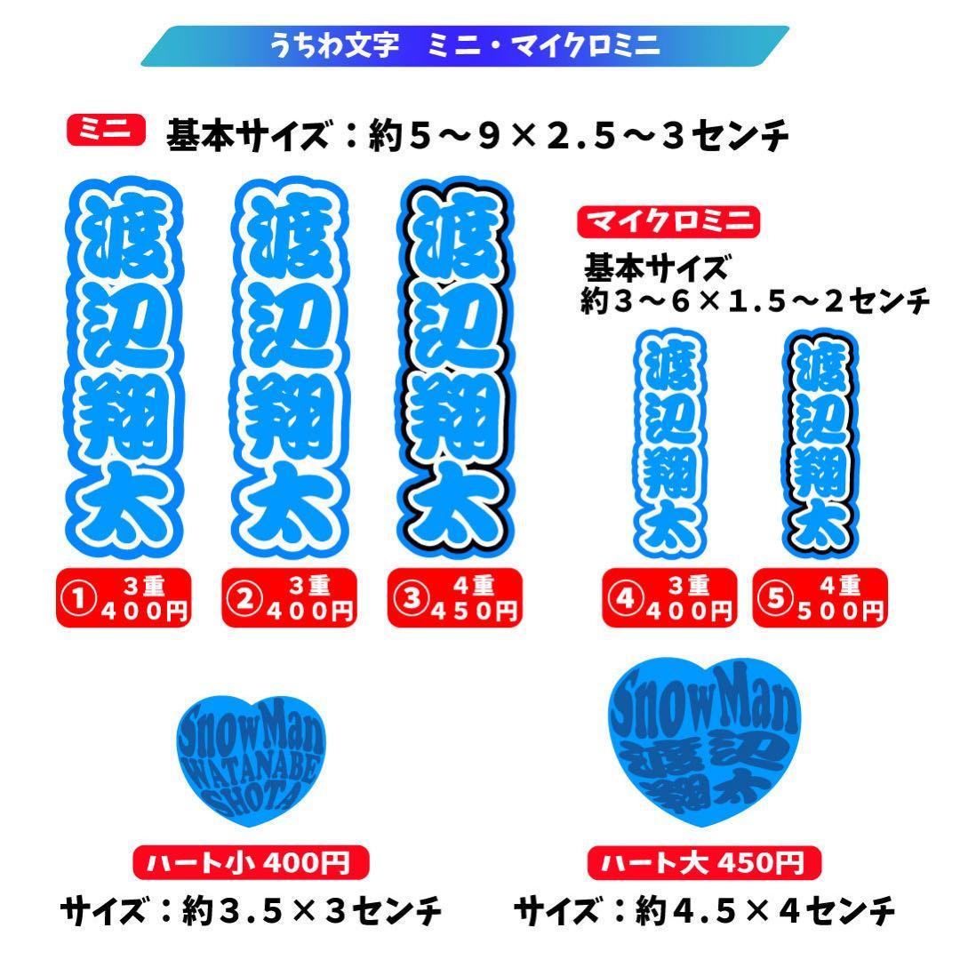 　ミニうちわ文字　ステッカー