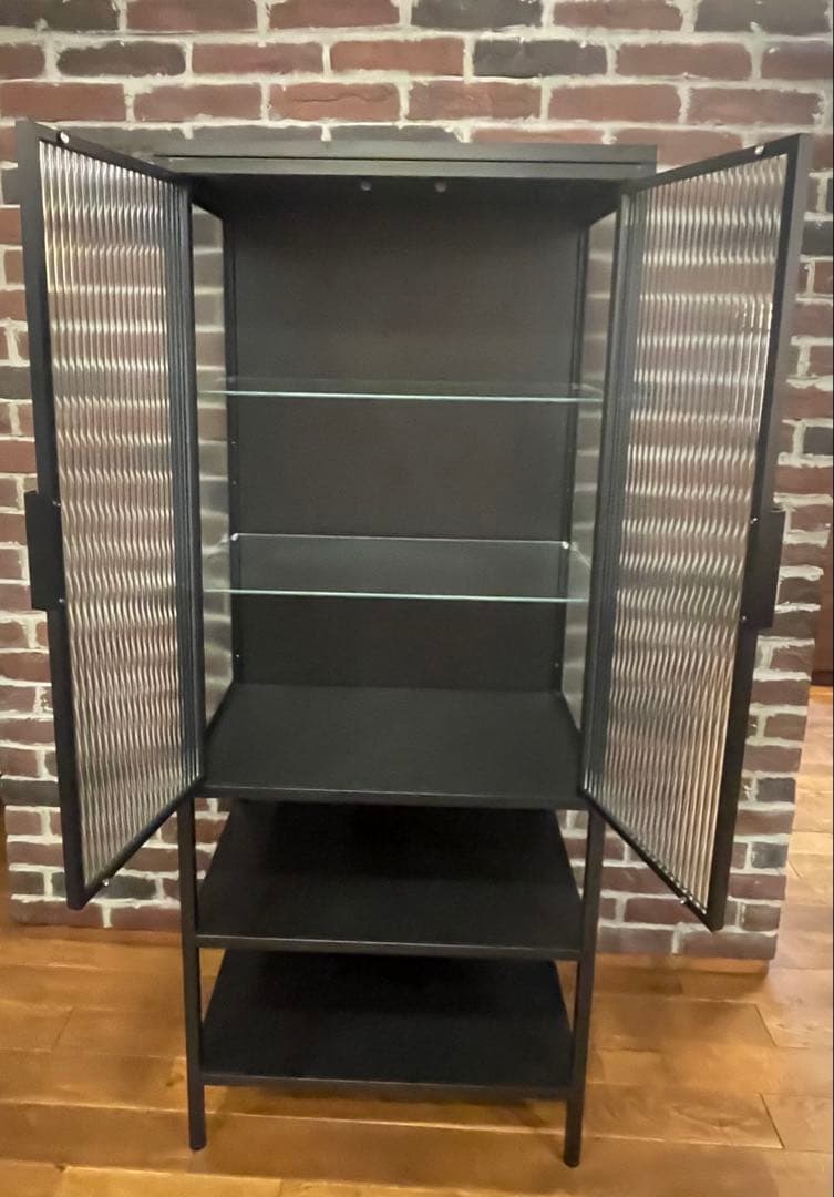【福岡近郊限定IKEA】モスショーン　強化ガラス　ショーケース　スチールラック