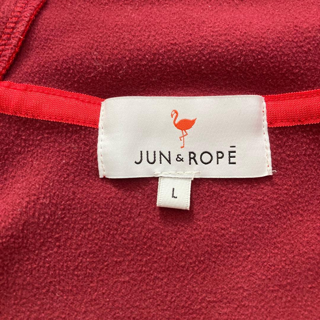【美品】ジュンアンドロペJun&Ropeパーカーゴルフウェア Lレディース赤