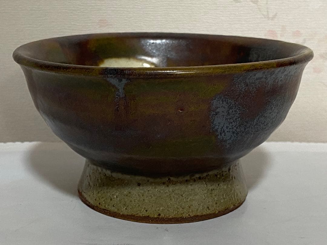 ♦民藝 ぐい呑み 益子焼 流し掛け 酒器 昭和時代初期 作品 古美術 骨董品