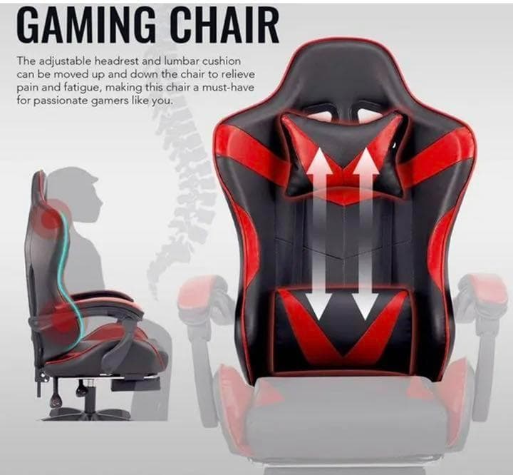 数量限定 赤 ゲーミングチェア オフィスチェア デスクチェア フットレスト付き