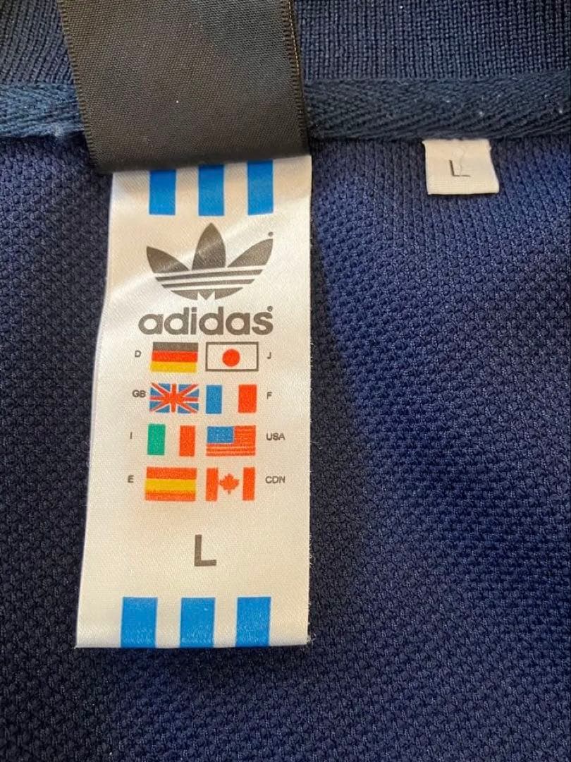 adidas ネイビー オレンジ ジャージ 上下 セットアップ ヴィンテージ　L