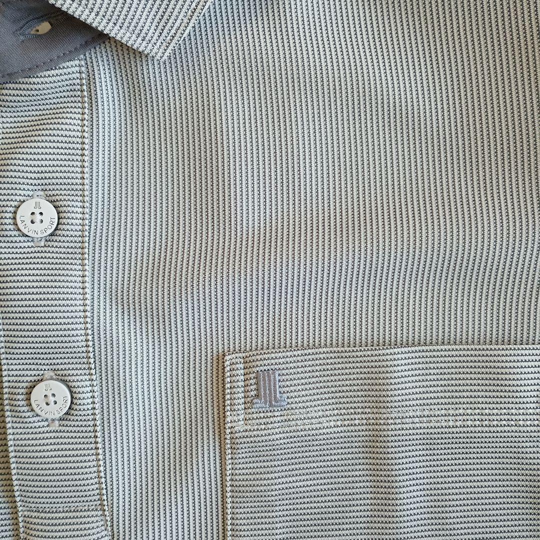LANVIN SPORT ストライプゴルフシャツ 42