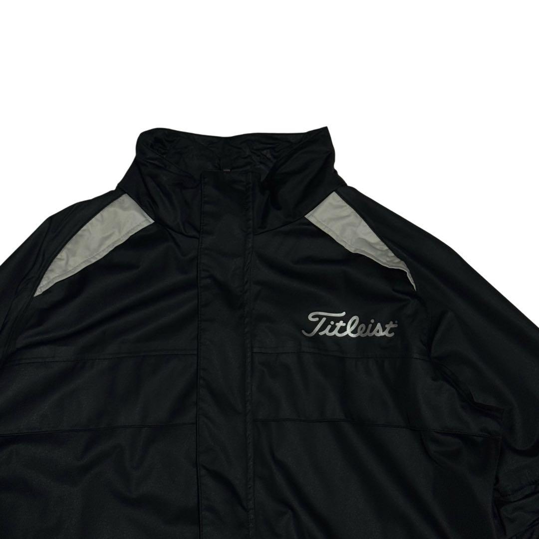 Titleistタイトリストナイロンジャケット　黒ナイロン脱着袖防水軽量ゴルフ