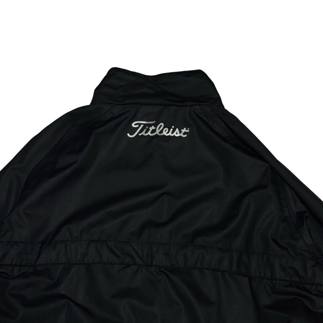 Titleistタイトリストナイロンジャケット　黒ナイロン脱着袖防水軽量ゴルフ