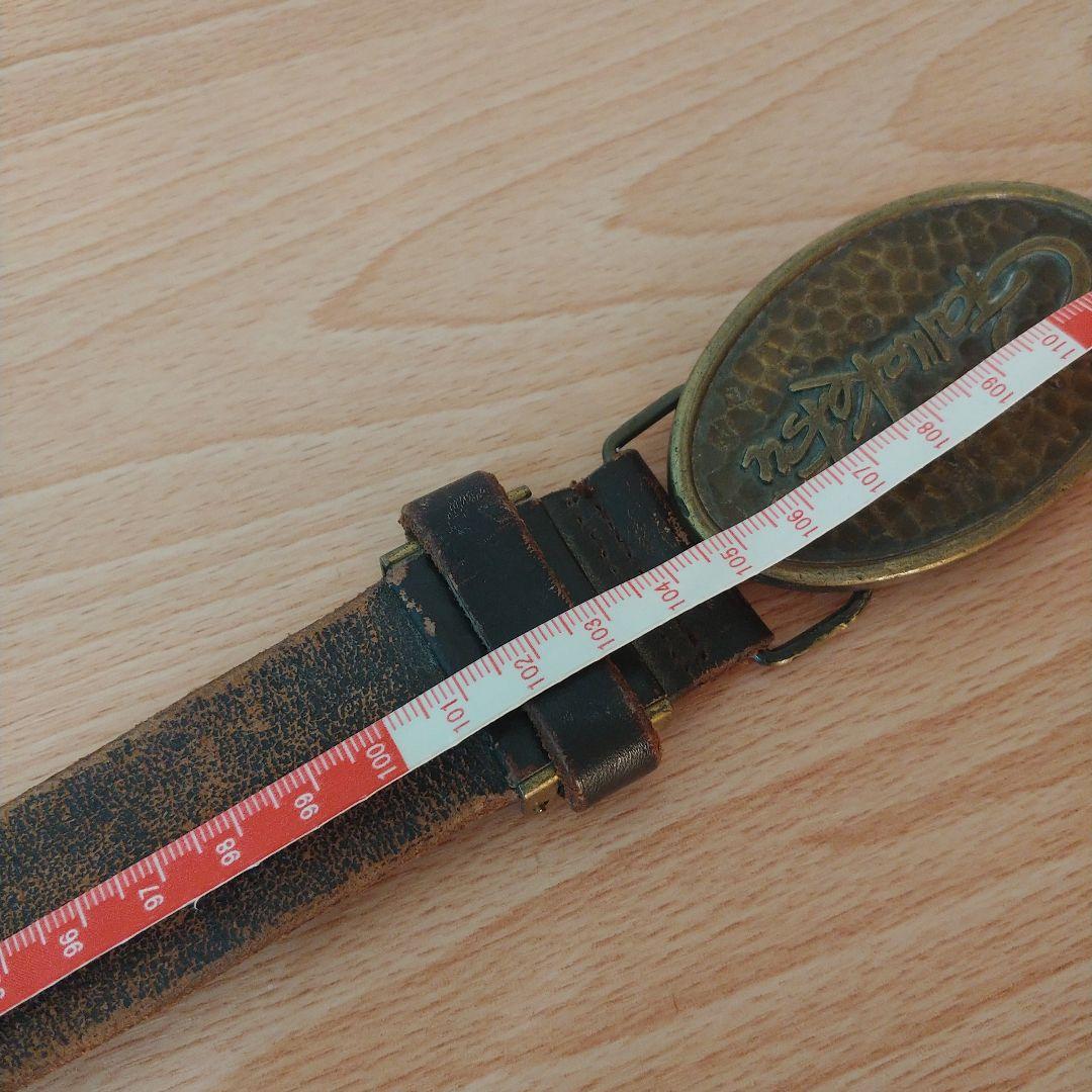希少⭐がまかつベルト　バックル　革ベルト104,5㎝　レトロ