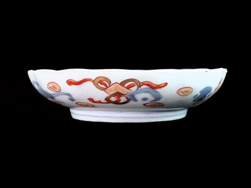 古伊万里　金襴手　牡丹に松竹梅の図　４寸皿　５枚　C782AS-CFj