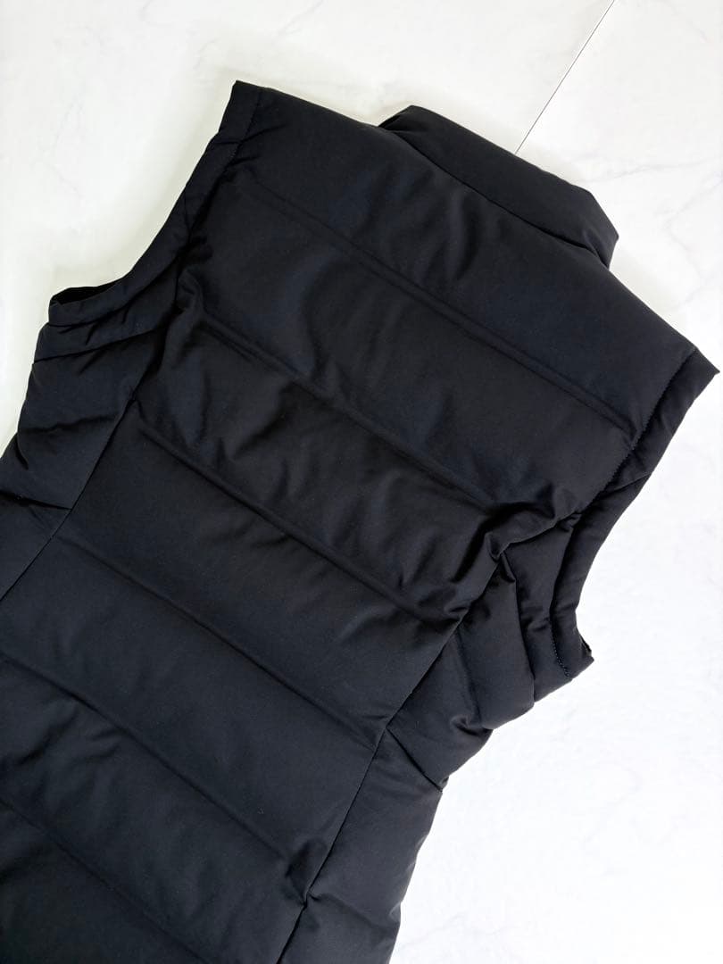 極美品 デサントゴルフ ロングダウンベスト ワンピース 黒 ブラック Black