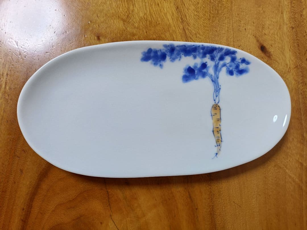 波佐見焼　染旬菜　楕円焼皿揃 5枚