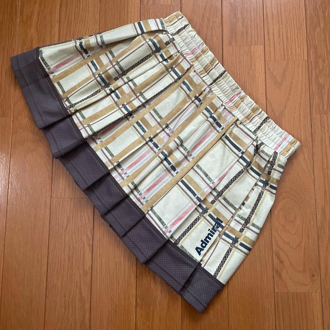 アドミラル Admini テニスウェア プリーツスカート ベージュチェック M