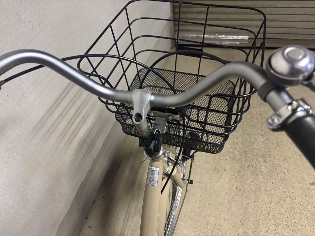 ベージュ シティサイクル クッションサドル付き