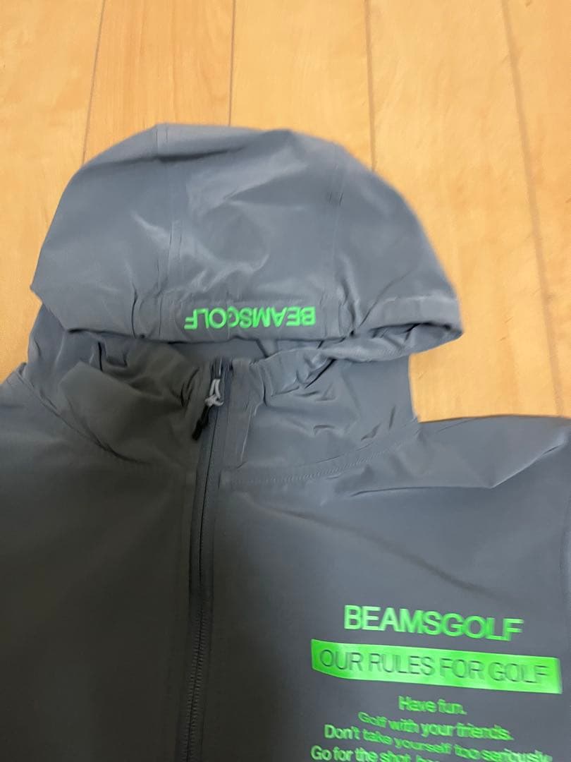 BEAMS GOLF ブライト フード ブルゾン S グレー