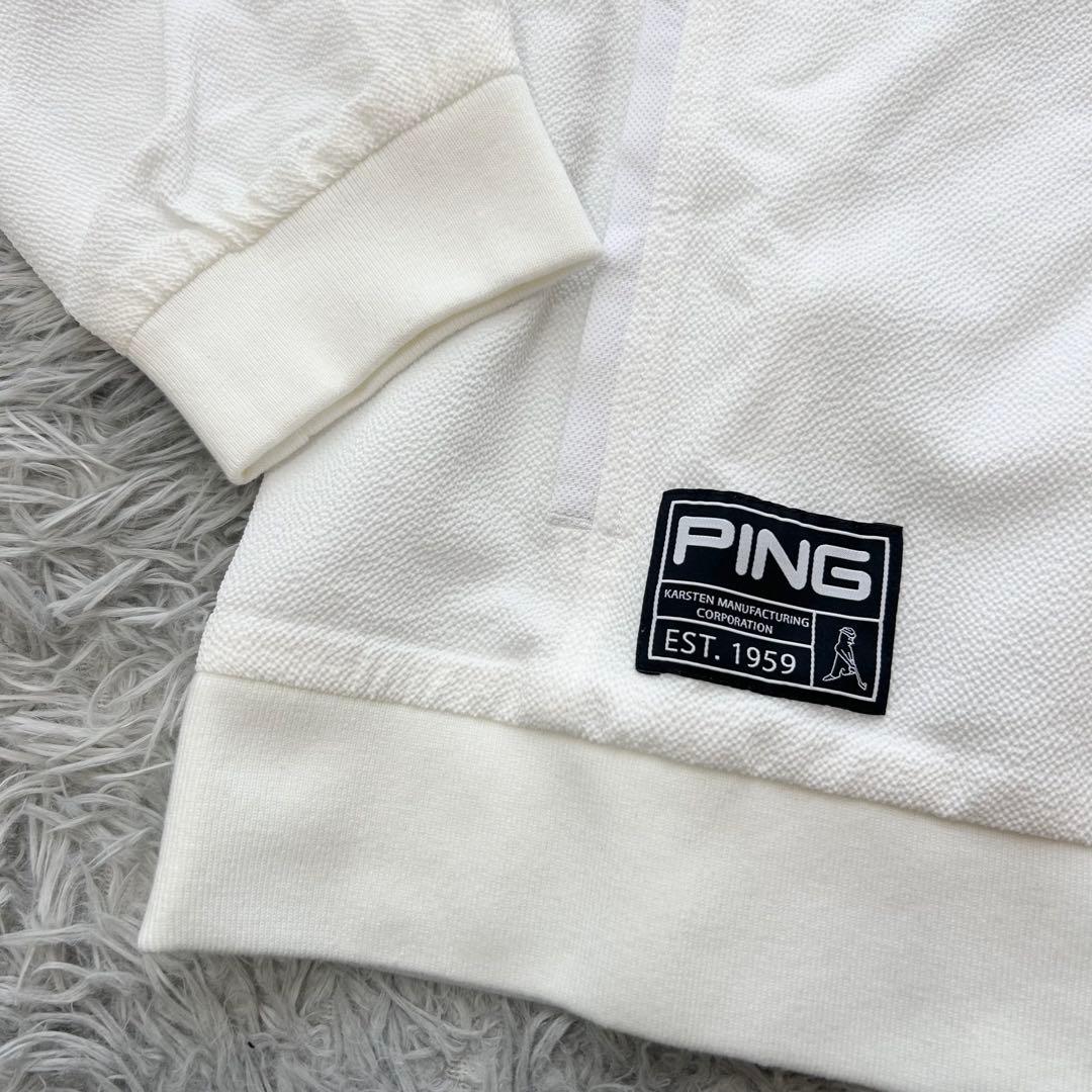 新品　PING ピン　ジャケット　ブルゾン　フルジップ　ホワイト　LLサイズ
